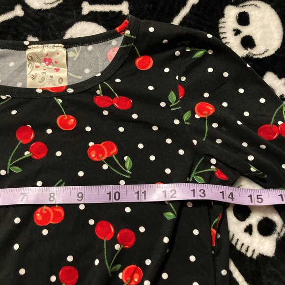 JENNA & JESSIE Little girl's cherry polka dot long-sleeve top SMALL MEDIUM shirt - Picture 7 of 11